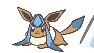 グレイシアに進化するイーブイeevee evolves into glaceon [upl. by Nagud]