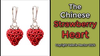 How to Bead a Chinese a Strawberry Heart in the Easiest Possible Way  and FAST Beading Tutorial [upl. by Helaina]