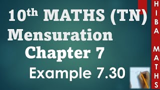 10th maths chapter 7 mensuration example 730 tn samacheer hiba maths [upl. by Costello]