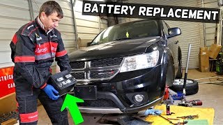 DODGE JOURNEY BATTERY REPLACEMENT LOCATION FIAT FREEMONT [upl. by Aketal713]