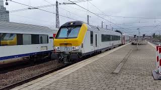 NMBSSNCB Class 18 HLE 18 no 1816 Arriving at Brussels Nord Station on 290617 [upl. by Strickland]