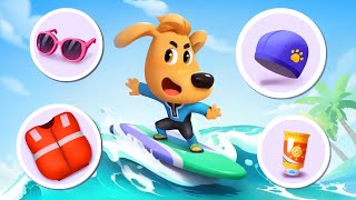 Lets Go Surfing  Safety Tips  Good Habits  Kids Cartoons  Sheriff Labrador [upl. by Schach175]