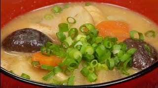 How to Make Nattojiru Vegetable Miso Soup with Fermented Soybean Paste Recipe  Cooking with Dog [upl. by Abba836]