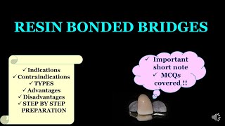 RESIN BONDED BRIDGES  CONSERVATIVE BRIDGES  MARYLAND BRIDGE [upl. by Aynosal]