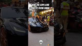 DID THE COPS LOVE ❤️ CORVETTE FROM OMAN 🇴🇲 corvette oman cops reaction crowd cars [upl. by Hilaire]