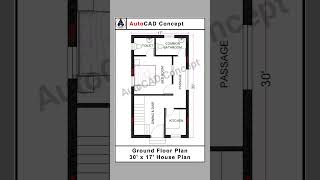 Civil engineering drawing  30 x 17 house plan  1bhk house plan design  floor plan home 1bhk [upl. by Farica]