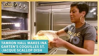 Tamron Hall Makes Ina Garten’s Coquilles StJacque Scallop Dish Recipe [upl. by Droffig902]