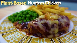 SUPER EASY Vegan Hunters Chicken with peas and fries [upl. by Sokram]