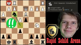 Ein brillantes Springeropfer auf f3  Rapid auf Lichess in der Schild Arena [upl. by Idel]