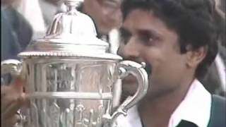 Kapil Dev lifting the 1983 World Cup Trophy [upl. by Lorelei]