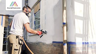 How to Spray Paint a House using Wagner SF23 Plus and Caparol Thermosan Self Cleaning Masonry Paint [upl. by Dnaltroc]