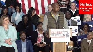 Raphael Warnock Slams Trump Over Central Park 5 While Campaigning For Elissa Slotkin In Detroit MI [upl. by Beverley]