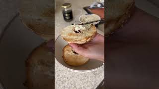 Quick lunch salmon bagels 🥯 food cooking cookingasmr healthyfood [upl. by Oiralednac]