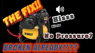 DEWALT 20V Compressor LEAKSHELP BROKEN and FIX EASY [upl. by Lilith]