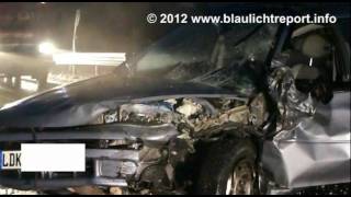 14022012 Schwerer Frontalunfall fordert mehrere Verletzte RodenbachHessen [upl. by Birecree374]