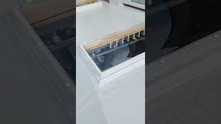 Installation of roof domes and welding of waterproofing film on a flat roof [upl. by Thisbee]