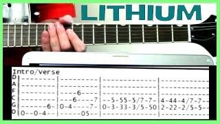 Nirvana Lithium Guitar Chords Lesson amp Tab Tutorial by Kurt Cobain [upl. by Weksler]