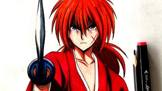 How To Draw Kenshin Himura  Rurouni Kenshin  Step By Step  anime drawing draw [upl. by Stoffel]