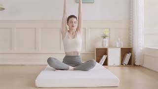 EGO Tri Fold Mattress Topper for Yoga Nap or Camping White [upl. by Annaierb]