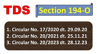 Circulars on Section 194O of the Income Tax Act1961  TDS [upl. by Fannie779]