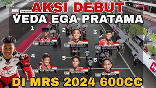 Aksi Perdana Veda Ega Pratama Geber CBR600RR di Mandalika Racing Series 2024 [upl. by Nicolis]