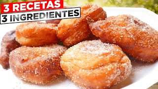 3 Postres Sin Horno Fáciles y Rápidos con 3 INGREDIENTES 🥯😍 [upl. by Kcirb444]