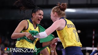 Brazil overcomes Turkiye to snatch womens volleyball bronze medal  Paris Olympics  NBC Sports [upl. by Erreid]