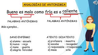 ANALOGÍAS CON SINONIMIA Y ANTONIMIA [upl. by Neelya]