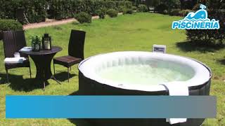 SPA JACUZZI INFLABLE AGUA CALIENTE BURBUJAS  PISCINERIA [upl. by Hermosa]