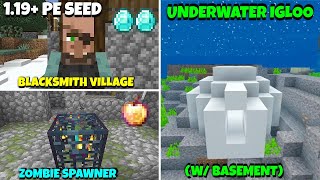 🔥GOD SEED Minecraft Bedrock 119 Blacksmith Broken Igloo Mob Spawner… [upl. by Rases]