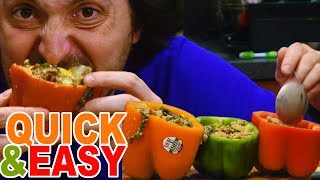 EASY CHEESY Stuffed Bell Peppers 먹방 ASMR  HOW TO RECIPE AND TASTING   Gluten  Carb Free [upl. by Anaj546]