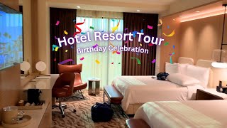 ASMR luxury hotel resort tour  Birthday celebration  Tapping and Whispering [upl. by Sivia]