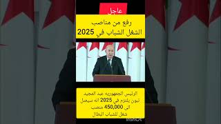 الرئيس عبد المجيد التبون يتوعد برفع من مناصب الشغل في 2025 الى 45000 منصب شغل [upl. by Jenn]