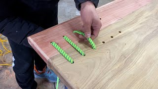 Amazing Woodworking Masterpiece That Incorporates Rubber Bands To Create A Table And Chair Set [upl. by Atsocal250]