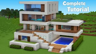 Minecraft How to Build a Large Modern House Tutorial Easy 32 Interior In Desc [upl. by Eberhard107]