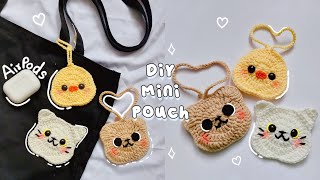 ♡ Crochet Mini Pouch Tutorial  for small essentials♡ [upl. by Diahann]