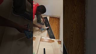 Putting vinyl flooring on Staircase landing [upl. by Anippesuig156]