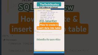 SQL interview question  How to create and insert data into table shorts ytshorts trendingshorts [upl. by Ekenna]