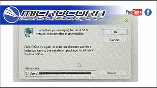 The feature you are trying to use is on a network resource that is unavailable Solucionado Microcora [upl. by Incrocci445]