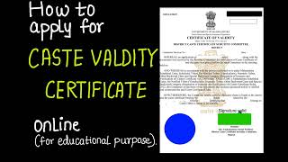 Caste Validity Certificate Online form CVC Maharashtrareservation category documents [upl. by Kared506]