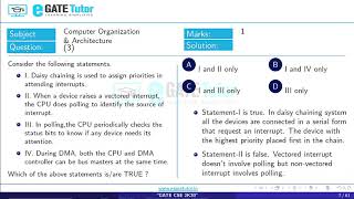 GATE CS 2020  Operating System  Q3Consider the following statements Daisy chaining  Solutions [upl. by Audres276]