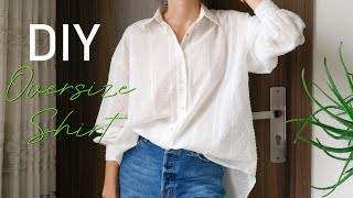 DIY Oversized Shirt  How To Make An Oversize Shirt [upl. by Leuqcar]