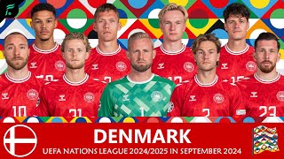 DENMARK 🇩🇰 SQUAD ● UEFA Nations League 20242025 GroupStage in September  FAN Football [upl. by Einnahpets]