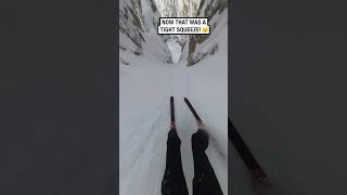 Skier expertly manoeuvres steep mountain slopes 😮🤯  🎥 matthiaswegeradventure [upl. by Ennairac895]