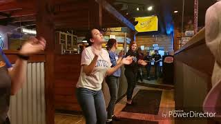 Texas Roadhouse Cotton Eyed Joe line dance [upl. by Hardi]