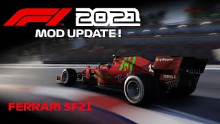 F1 2021 MOD UPDATE  FERRARI SF21 MISSION WINNOW LIVERY [upl. by Neyu]