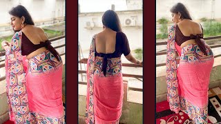 Stunning amp Beautiful Saree Back Shoot Video  Trendy Backless Blouse  Saree Fashion  Low Waist [upl. by Charis]