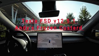 Tesla FSD v1251  Andys Frozen Custard [upl. by Eedrahs]