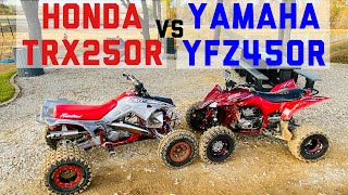 TRX250R vs YFZ450R Sunday Funday Bansheeland [upl. by Michell]