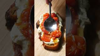 Garlic confit Spread on toast with confit tomatoes and garlic chips [upl. by Ralston]